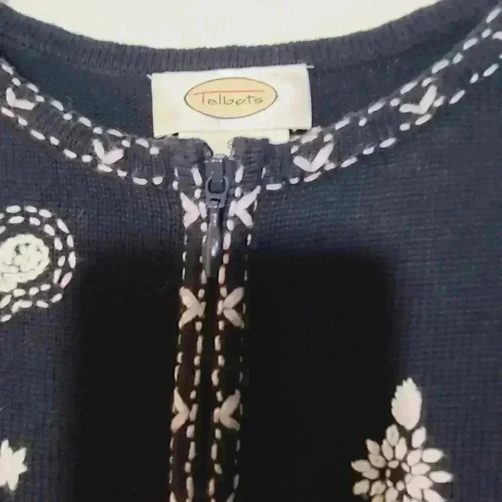 Talbots Vintage Embroidered Cardigan Sz S - Picture 7 of 9